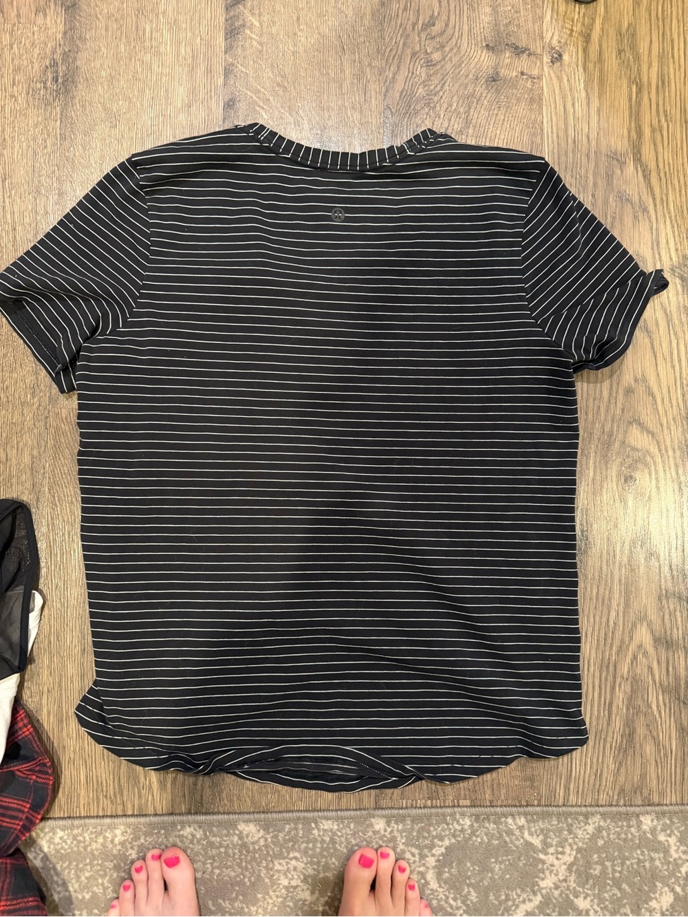 Lululemon Striped Black Short-Sleeve Top